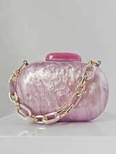 voordelige Clutches &amp; Avondtasjes-Dames Koppeling Avondtasje Schoudertassen Acryl Feest Bruiloft Ketting Multi-dragen Effen Kleur Amandel Zwart Wit