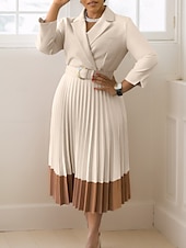 cheap Tea Length-A-Line Mother of the Bride Dress Elegant Vintage Simple V Neck Tea Length  3/4 Length Sleeve with Pleats 2025