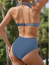 abordables Bikini-Maillots de bain pour femmes Bikini Maillot de bain à contraste de couleurs Couleur unie Mode élégante Maillots de bain