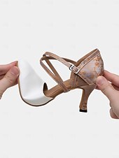 abordables Chaussures de danses latines-chaussures de danse latine classiques en cuir noir pour femmes avec semelle en daim souple et brides croisées | parfaites pour l&#039;entraînement et les performances