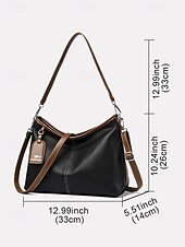 economico Borse a Tracolla-borsa hobo in similpelle verde con dettagli marroni, due tracolle regolabili per diversi stili di trasporto, versatile borsa a tracolla e a spalla per donna, ideale per lavoro, viaggi e uso quotidiano
