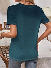 cheap Art&amp;Design tee-Women&#039;s T Shirt Heart Casual Short Sleeve Round Neck Regular Tops Daily Print Pink Blue Purple Summer