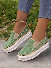 preiswerte Damen-Sneaker-Grüne Slip-On-Sneakers mit Strasssteinen und dicker Sohle für Damen – glamouröse Freizeitschuhe für Partys und den Alltag