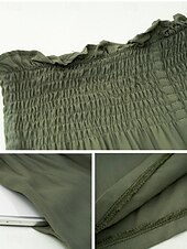 abordables pierna ancha y cintura alta-Mujer Chinos Polainas Moda Ropa de calle Longitud total Alta cintura Plano Bolsillo Cintura elástica Confortable Suave Cómodo Microelástico Exterior Calle Ejército verde Marrón Verano Primavera