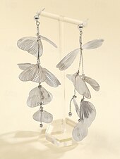 cheap Women&#039;s Necklace-Gold Petal Pendant Necklace and Drop Earrings Set – Elegant Floral-Inspired Jewelry for Women, Perfect for Weddings, Parties, and Formal Events