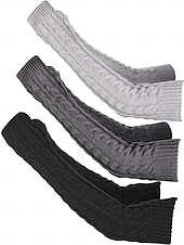 abordables Braces &amp; Supports-1 Pairs  Elbow Warmer Arm Warmers Long Fingerless Gloves Knit Wrist Warmers with Thumb Hole Open F inger Arm Socks for Women Adult
