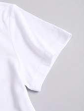 billige Kunst &amp; Design t-skjorte-Dame T skjorte Hjerte Fritid Kortermet Rund hals Vanlige topper Daglig Trykt mønster Hvit Sommer