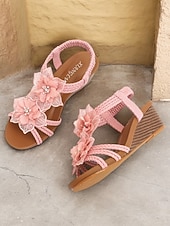 baratos Sandálias plataforma anabela-sandálias femininas estilo boêmio marrom com salto plataforma e detalhes florais - sandálias confortáveis de verão para praia e passeios casuais