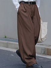 preiswerte Lose-Herren Abschlußfeier Anzughose Hose Chinos Knöpfe Tasche Karomuster Komfort Formell Party Arbeit Mode Klassicher Stil Schwarz Braun Mikroelastisch