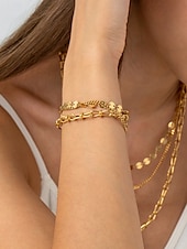 cheap Necklaces &amp; pendants-Necklace Chrome Gold Women&#039;s Elegant Fashion Layered Wedding irregular Necklace For Wedding Party