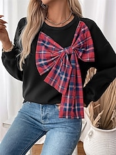 economico Felpe e Sweatshirt Texturizzati-Per donna Di tendenza Informale Manica lunga Girocollo Top regolari Strada Informale Sport Collage Nero Autunno Inverno