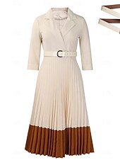 cheap Tea Length-A-Line Mother of the Bride Dress Elegant Vintage Simple V Neck Tea Length  3/4 Length Sleeve with Pleats 2025