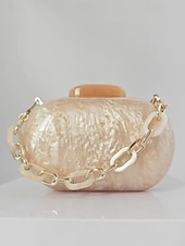 voordelige Clutches &amp; Avondtasjes-Dames Koppeling Avondtasje Schoudertassen Acryl Feest Bruiloft Ketting Multi-dragen Effen Kleur Amandel Zwart Wit