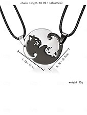 cheap Necklaces &amp; pendants-Necklace Stainless Steel Women&#039;s Fashion Cute Two tone Animal Lovely Round Heart Shape Necklace For Valentine&#039;s Day Birthday Gift