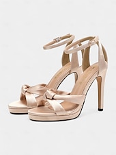 abordables Bal de promo-talons de mariée blancs confortables et élégants pour femmes - dotés d&#039;une tige en satin doux et d&#039;une semelle de soutien