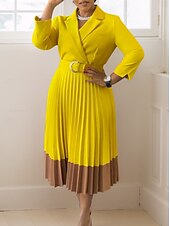 cheap Tea Length-A-Line Mother of the Bride Dress Elegant Vintage Simple V Neck Tea Length  3/4 Length Sleeve with Pleats 2025