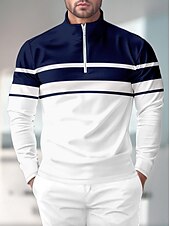 preiswerte Herrengolfkleidung-Herren Golf-Poloshirt Dunkelblau Langarm Oberteil Golfkleidung, Kleidung, Outfits, Kleidung