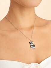 economico collane e ciondoli-Collana Cromo Per donna Di tendenza stile sveglio Classico Con animale Adorabile Di forma geometrica Collana Per Giornaliero