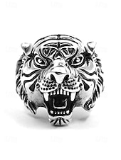 cheap Men&#039;s Jewelry-Vintage Tiger Head Ring for Men | Bold and Edgy Punk Style