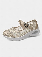 economico sposa-comode scarpe da ginnastica in rete con strass per donna: eleganti scarpe slip-on per invitati a matrimoni, feste, eventi all'aperto e abbigliamento quotidiano