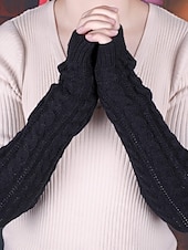 abordables Braces &amp; Supports-1 Pairs  Elbow Warmer Arm Warmers Long Fingerless Gloves Knit Wrist Warmers with Thumb Hole Open F inger Arm Socks for Women Adult
