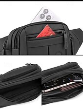 levne Pánské tašky-pánská zelená fanny pack taška do pasu s nastavitelným popruhem, několika kapsami na zip a kompaktním designem – ideální pro cestování, outdoorové aktivity a každodenní použití