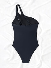 ieftine Costume Întregi-Pentru femei Costume de Baie O bucată Monokini Costum de baie Fără Spate Controlul abdomenului Talie Înaltă Zvelt Vacanță Costum de plajă Culoare solidă Gât asimetric Fără manșon Costume de baie