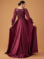 cheap RED-3 Piece Mother of the Bride Dress Elegant Simple V Neck Tea Length Satin Lace Short Sleeve 3/4 Length Sleeve with Lace