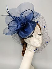 cheap Fascinators-Fascinators Feathers Net Veil Hat Wedding Horse Race With Feather Cap Headpiece Headwear