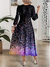 olcso Művészet és Design Ruha-Női Midi Ruha A vonalú Ruha Hétköznapi Ruha Félig Formális Ruha Hétköznapi Formális Party Munka Rendszeres Illeszkedés Ombre 3/4 Hosszú Ujjú V Nyak Lila Nyár Tavasz Ősz