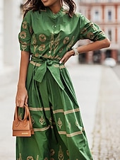 ieftine Rochii tip cămașă-rochie cămașă de damă rochie midi vacanță petrecere afaceri la modă elegantă guler de cămașă nasturi mânecă scurtă vară primăvară grafică lejer
