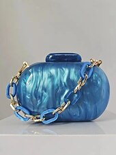 voordelige Clutches &amp; Avondtasjes-Dames Koppeling Avondtasje Schoudertassen Acryl Feest Bruiloft Ketting Multi-dragen Effen Kleur Amandel Zwart Wit