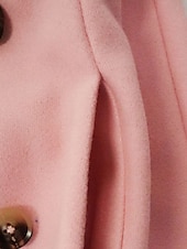 cheap Coats &amp; Trench Coats-Women&#039;s Winter Coat Winter Jacket Outdoor Street Daily Fall Winter Long Coat Regular Fit Warm Breathable Comtemporary Stylish Jacket Long Sleeve Solid Color with Pockets Pink