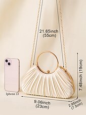 olcso Retikülök és estélyi táskák-zöld elegáns redős bársony kuplung arany gyűrűs fogantyúval - női esti kézitáska, tökéletes esküvőre, bulikra és hivatalos rendezvényekre