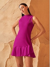 voordelige Golfkleding voor dames-Dames golf jurk Meerblauw Bos Groen Donker roze Mouwloos Jurken Dames golfkleding kleding outfits draag kleding