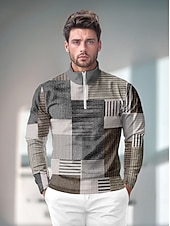 preiswerte Herrengolfkleidung-Herren poloshirt Grau Langarm Shirt Golfkleidung, Kleidung, Outfits, Kleidung