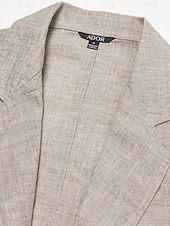 billiga Herrarnas Elite Ytterkläder-Herr Kavajjacka Bröllop Årsdag Fest Sommar Vår 100% Linne Linne Ensfärgat Enkelknäppt med Ett Knapphål Blazer Vit Marinblå Blå Beige