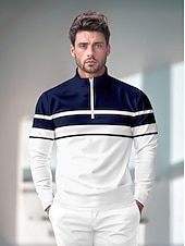 preiswerte Herrengolfkleidung-Herren Golf-Poloshirt Dunkelblau Langarm Oberteil Golfkleidung, Kleidung, Outfits, Kleidung