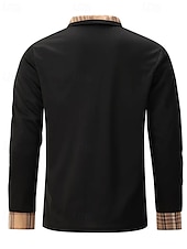 お買い得  メンズ クラシックポロ-男性用 ゴルフシャツ ゴルフポロシャツ ワーク カジュアル ラペル 長袖 ベーシック 近代の カラーブロック パッチワーク ボタン 春 &amp; 秋 レギュラー ワイン ブラック ホワイト ネイビーブルー グレー ゴルフシャツ