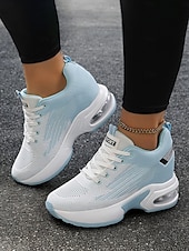 preiswerte Damen-Sneaker-vielseitige rote Damen-Sneaker mit Luftpolstersohle für das Fitnessstudio oder Freizeitausflüge