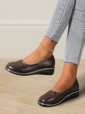 cheap Women&#039;s Flats-Women&#039;s Black Embroidered Slip-On Loafers with Cushioned Sole - Comfortable Casual Flats for Work and Everyday Wear
