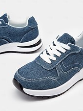 cheap Women&#039;s Sneakers-Women&#039;s Stylish Denim Sneakers with White Sole | Perfect for Casual and Everyday Wear