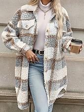 economico Cappotti Invernali-Per donna Cappotto invernale Giacca invernale Giacca in pile Giacca in sherpa Esterno Strada Giornaliero Autunno Inverno Standard Cappotto Standard Tenere al caldo Traspirante Contemporaneo Moda