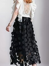 economico Gonne midi-gonna donna gonne midi patchwork geometrica vacanza festa estate moda casual nero