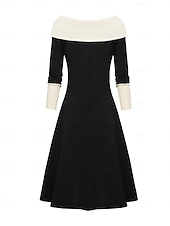 billige Kjoler-Retro / vintage 1950-tallet Punk og gotisk Kjoler Strikkekjole Flare kjole Kostyme Dame Nytt År Fest Fritid / hverdag Utdrikningslag Voksne Kjole