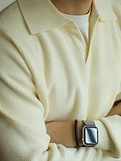 olcso Férfi nyomtatott póló-Férfi Button Up Polos Golfing Hétköznapi Sport Hajtóka Hosszú ujj Divat Alap Sima Újszerű Tavasz Ősz Fekete Sárgabarack Button Up Polos