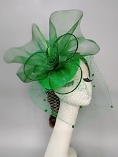 cheap Fascinators-Fascinators Feathers Net Veil Hat Wedding Horse Race With Feather Cap Headpiece Headwear