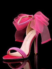 abordables mariée-Escarpins de mariage pour femmes ornés de perles blanches avec nœud et bride à la cheville – chaussures de mariée élégantes pour mariages et événements officiels