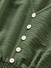 preiswerte Kleider für die Arbeit-Damen Midikleid Casual kleid A Linie Kleid Stilvoll Basic Brautkleider schlicht Urlaub Täglich Regular Fit Glatt Langarm V Ausschnitt Schwarz Armeegrün Sommer Frühling