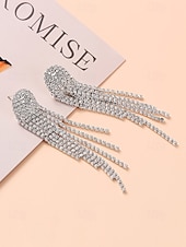 voordelige Huwelijk ACC-dames oorbellen met strass-kwast - sprankelende statement sieraden voor bruiloften, feesten en avondevenementen